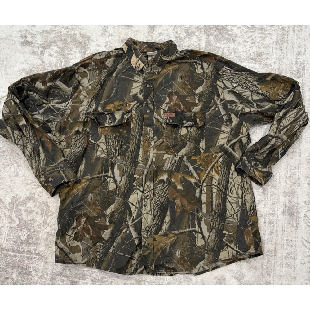 Vintage Woolrich Realtree Hardwoods Camo Vented Utility Hunting Shirt XL